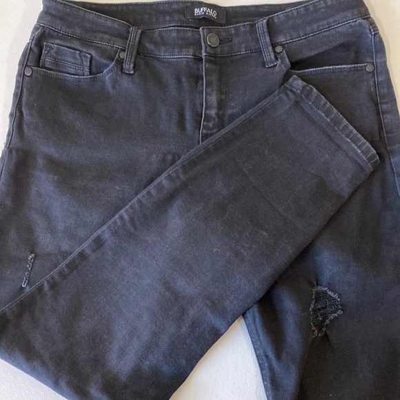 Buffalo David Bitton Jeans Donna Jess Rip And Repair - Skinny Vita Media Con Strappi, Lavaggio Dark Denim - 2